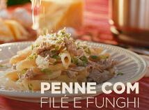 Penne com Filé e Funghi